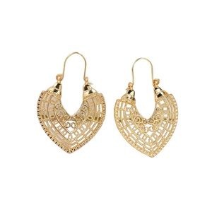 Gold Cutout Metal Drop Earrings